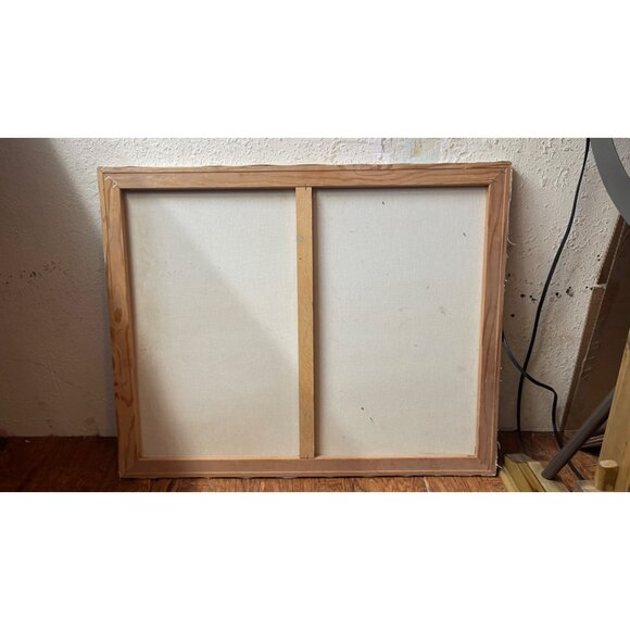 Vintage Oil Painting Of Geese In Flight Over Marshland Landscape canvas READ - Picture 3 of 4